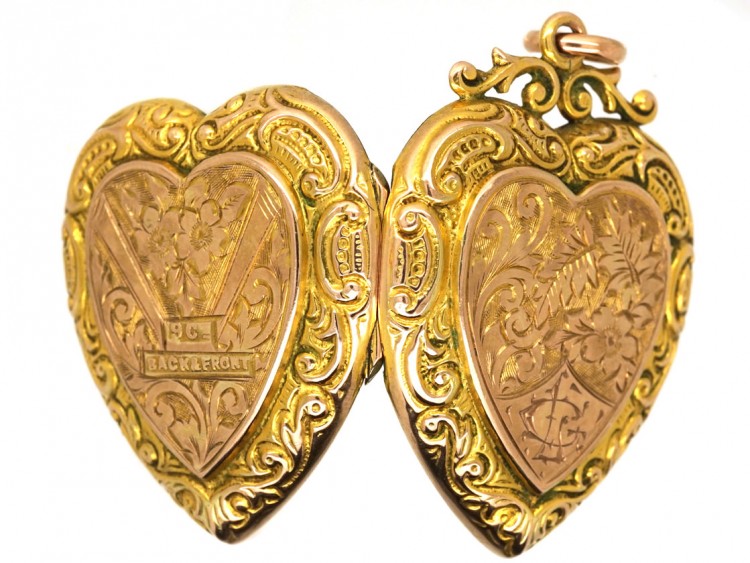 Edwardian 9ct Back & Front Heart Locket