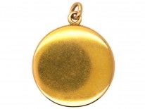 Art Deco 18ct Gold Round Locket Set With Sapphire & Diamonds