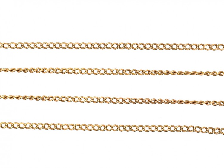 Edwardian 9ct Gold Fine Trace Link Chain