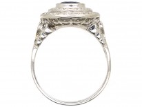 18ct White Gold Sapphire & Diamond Double Cluster Ring
