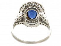18ct White Gold Sapphire & Diamond Double Cluster Ring