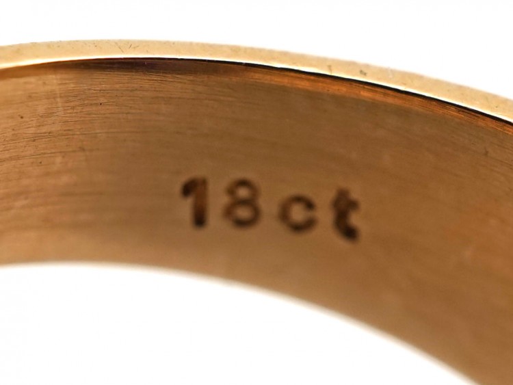 18ct Gold Amethyst & Diamond Ring With Owl & Flame Motif