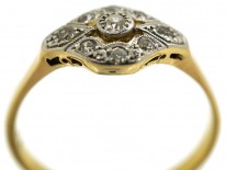 Edwardian 18ct Gold, Platinum & Diamond Cluster Ring