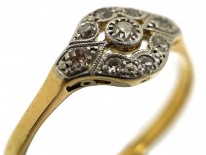 Edwardian 18ct Gold, Platinum & Diamond Cluster Ring