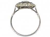 Art Deco Oval Sapphire & Diamond Cluster Ring