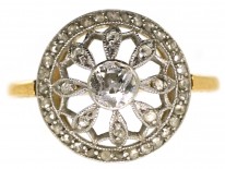 Edwardian 18ct Gold, Platinum & Diamond Cluster Ring