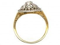Edwardian 18ct Gold, Platinum & Diamond Cluster Ring