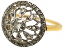 Edwardian 18ct Gold, Platinum & Diamond Cluster Ring