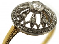 Edwardian 18ct Gold, Platinum & Diamond Cluster Ring