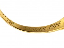 Edwardian 18ct Gold, Three Stone Opal & Diamond Ring