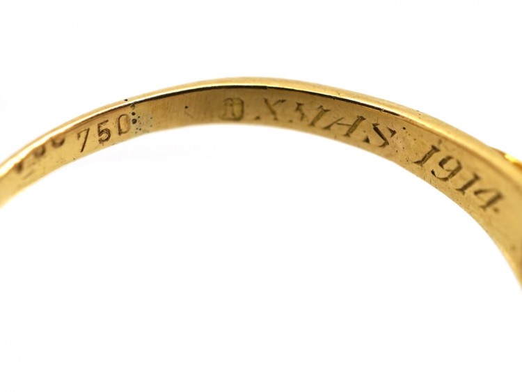 Edwardian 18ct Gold, Three Stone Opal & Diamond Ring