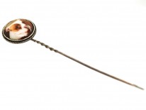 Silver & Enamel Tie Pin of a Bulldog
