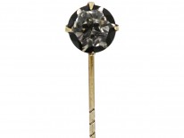 Art Deco Silver, Black Enamel & Paste Tie Pin