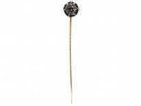 Art Deco Silver, Black Enamel & Paste Tie Pin
