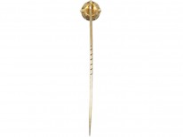 Art Deco Silver, Black Enamel & Paste Tie Pin