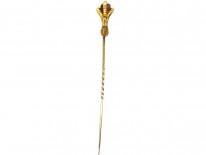 Victorian 18ct Gold Claw Tie Pin Set With a Garnet