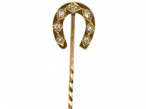 Victorian 18ct Gold & Diamond Horseshoe Tie Pin