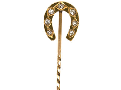 Victorian 18ct Gold & Diamond Horseshoe Tie Pin
