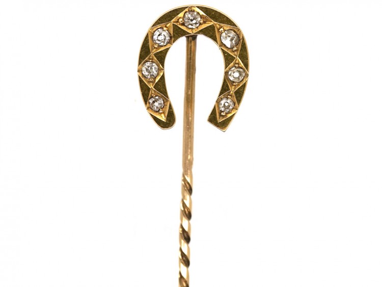 Victorian 18ct Gold & Diamond Horseshoe Tie Pin