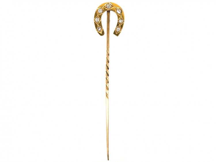 Victorian 18ct Gold & Diamond Horseshoe Tie Pin