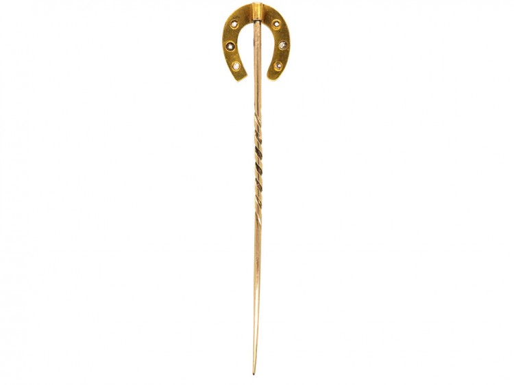 Victorian 18ct Gold & Diamond Horseshoe Tie Pin