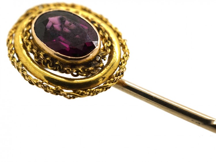 Victorian 15ct Gold & Almandine Garnet Tie Pin