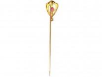 Art Deco 14ct Gold, Ruby & Diamond Tie Pin