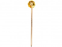 Edwardian 15ct Gold & Natural Split Pearl Cluster Tie Pin