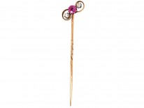 Edwardian 15ct Gold, Ruby & Diamond Tie Pin