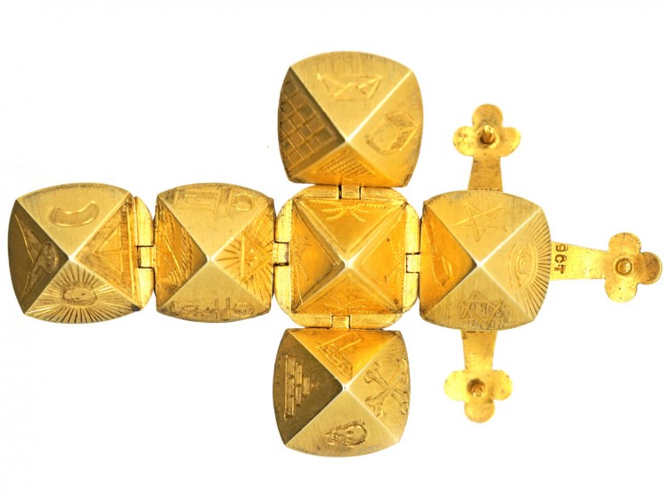 9ct Gold Masonic Ball on 9ct Gold Chain
