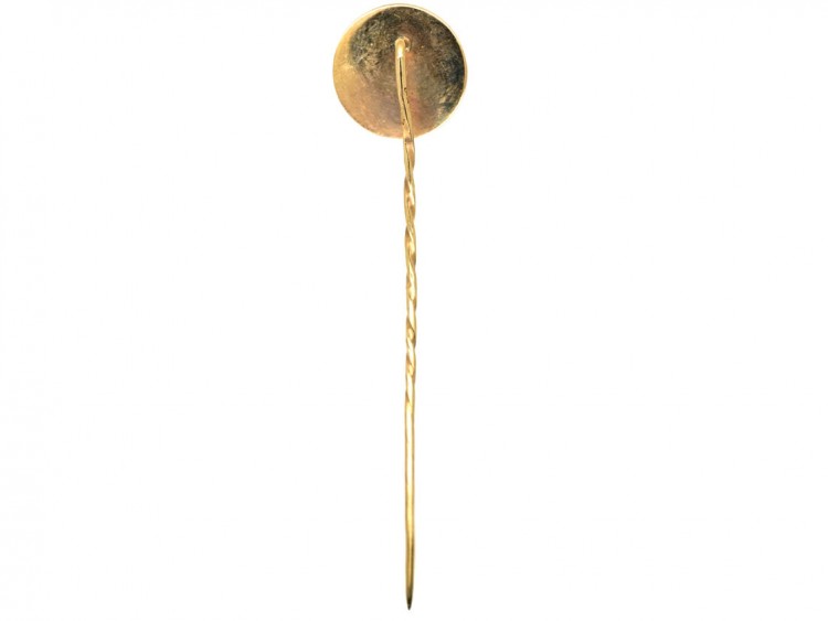 Edwardian 9ct Gold & Foiled Amethyst Man in the Moon Tie Pin