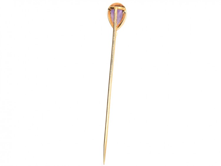 Edwardian Amethyst & Natural Pearl Tie Pin