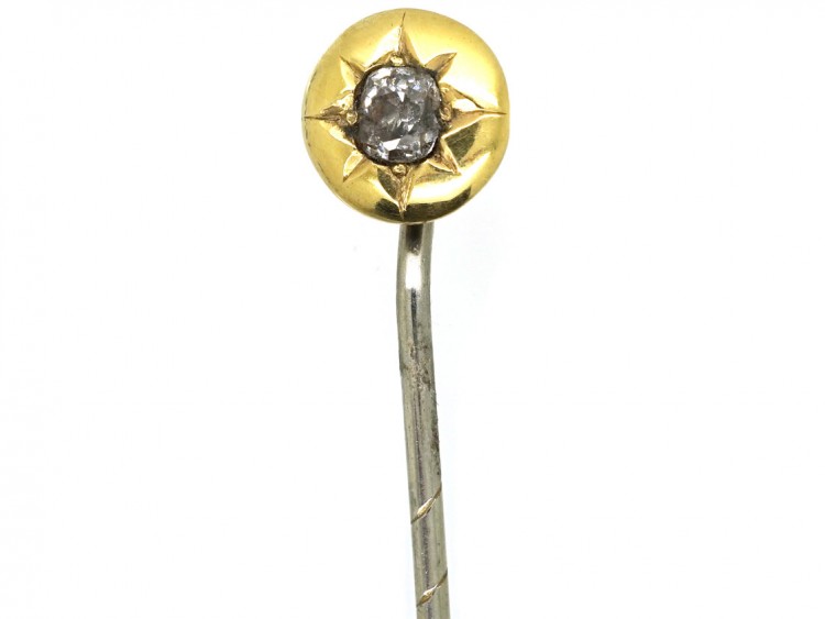 Victorian 15ct Gold & Diamond Tie Pin