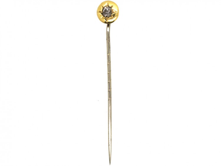 Victorian 15ct Gold & Diamond Tie Pin