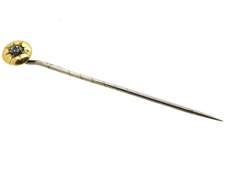 Victorian 15ct Gold & Diamond Tie Pin