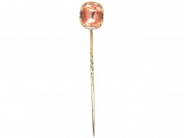 Georgian Pink Foiled Rock Crystal Tie Pin