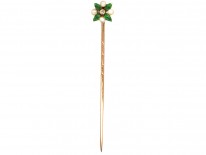 Edwardian 15ct Gold, Enamel & Natural Pearl Tie Pin