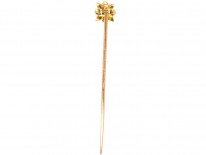 Edwardian 15ct Gold, Enamel & Natural Pearl Tie Pin