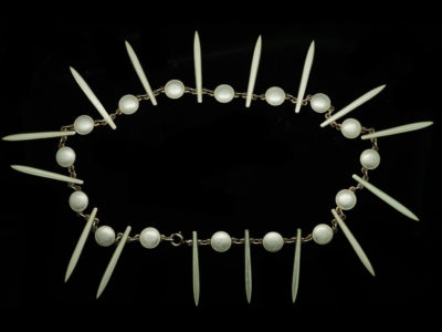 Silver & White Enamel Icicle Necklace by David Anderson