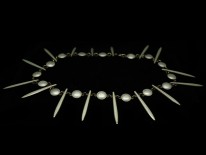 Silver & White Enamel Icicle Necklace by David Anderson