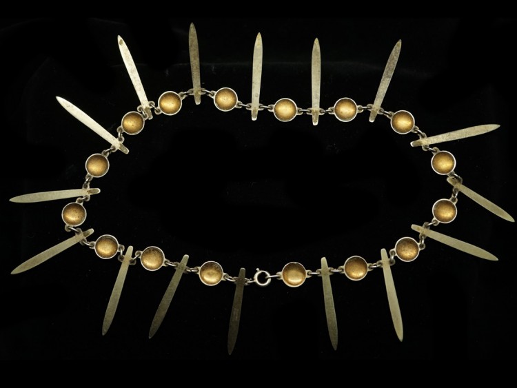 Silver & White Enamel Icicle Necklace by David Anderson