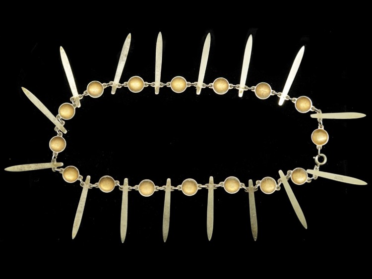 Silver & White Enamel Icicle Necklace by David Anderson