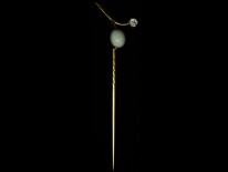 Edwardian 18ct Gold, Opal & Diamond Sprig Tie Pin