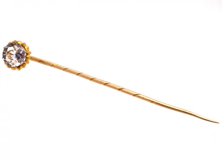 Edwardian 15ct Gold & Pale Pink Sapphire Tie Pin