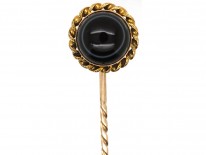 Victorian 15ct Gold Tie Pin Set With a Banded Sardonyx