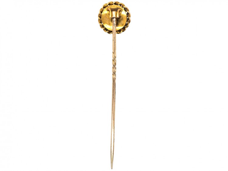 Victorian 15ct Gold Tie Pin Set With a Banded Sardonyx