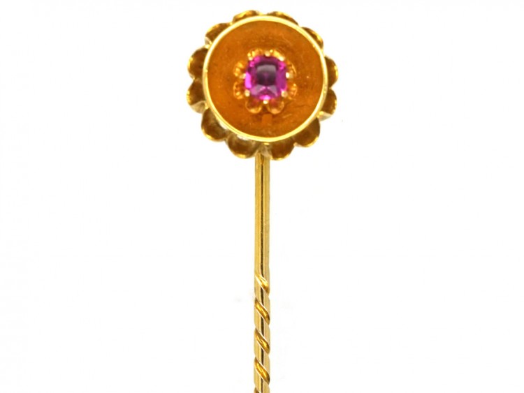 Victorian 15ct Gold & Ruby Tie Pin