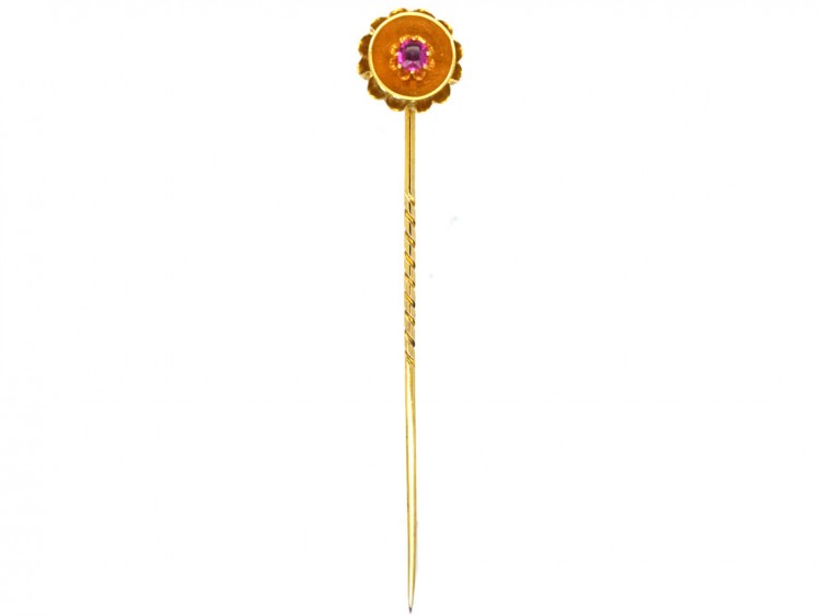 Victorian 15ct Gold & Ruby Tie Pin