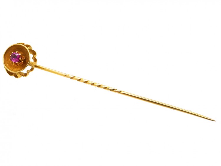Victorian 15ct Gold & Ruby Tie Pin