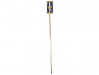 Art Deco Sapphire & Diamond Rectangular Tie Pin